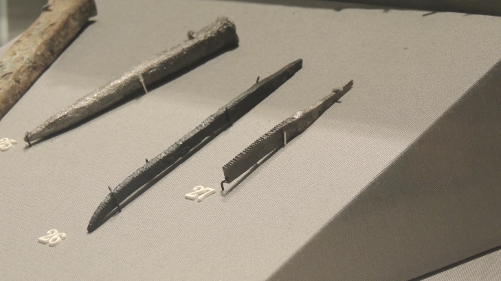 Viking woodworking files on display in the National Museum of Ireland